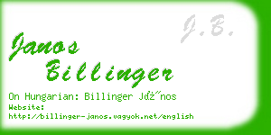 janos billinger business card